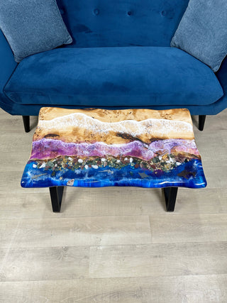 Epoxy Violet And Blue Coffee Table