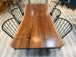 Live Edge 8′ Walnut dining table