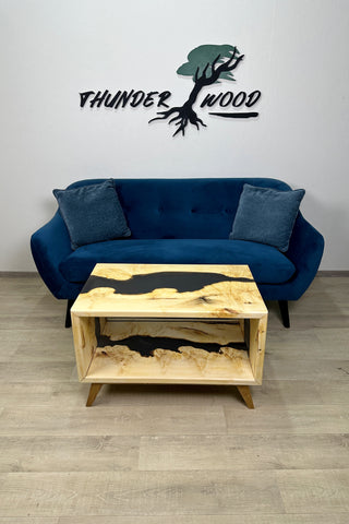 Maple epoxy river sofa table