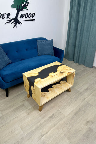 Maple epoxy river sofa table