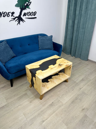 Maple epoxy river sofa table