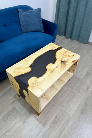 Maple epoxy river sofa table