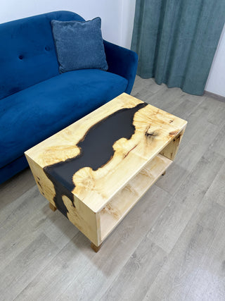 Maple epoxy river sofa table