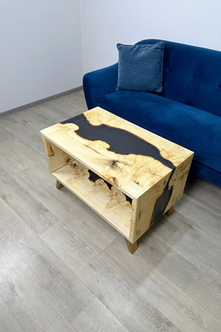 Maple epoxy river sofa table