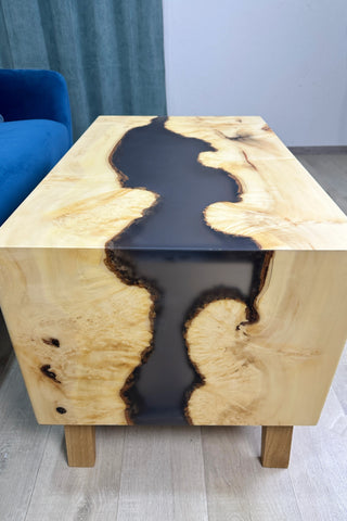 Maple epoxy river sofa table