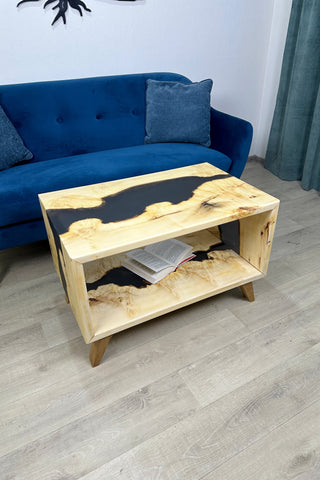 Maple epoxy river sofa table
