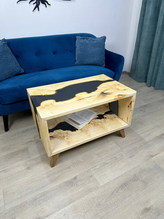 Maple epoxy river sofa table