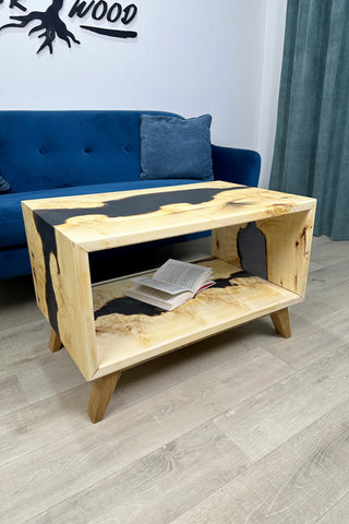 Maple epoxy river sofa table