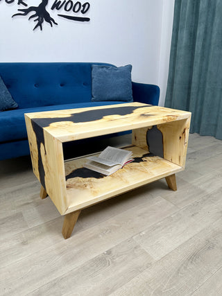 Maple epoxy river sofa table