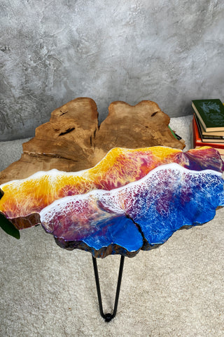 Live Edge Coffee Table with Epoxy