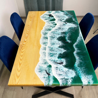 Epoxy Resin Rectangular Dining Table