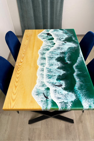 Epoxy Resin Rectangular Dining Table