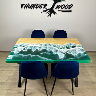 Epoxy Resin Rectangular Dining Table