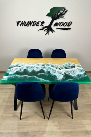 Epoxy Resin Rectangular Dining Table