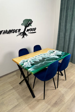 Epoxy Resin Rectangular Dining Table