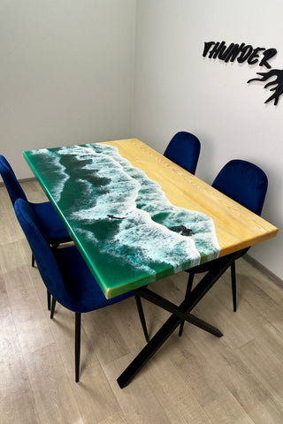 Epoxy Resin Rectangular Dining Table