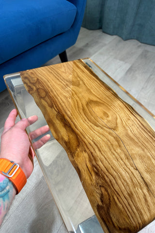 Coffee Table in Light Oak with Epoxy Resin