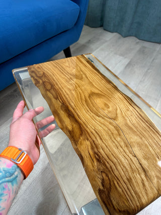 Coffee Table in Light Oak with Epoxy Resin