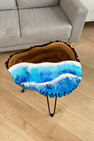 Live Edge Walnut Resin Coffee Table