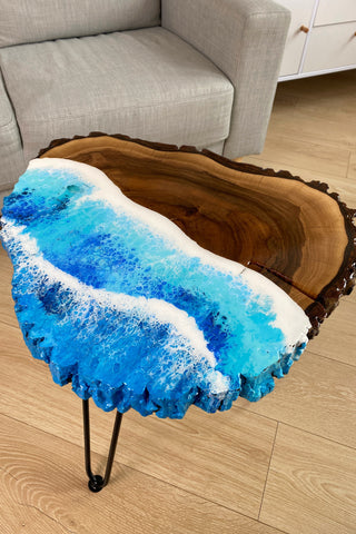 Live Edge Walnut Resin Coffee Table