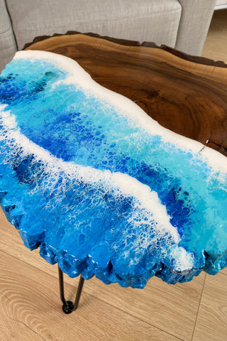 Live Edge Walnut Resin Coffee Table
