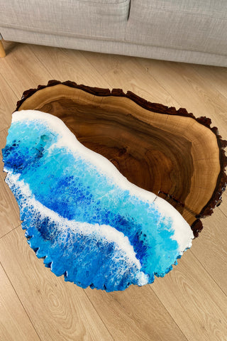 Live Edge Walnut Resin Coffee Table