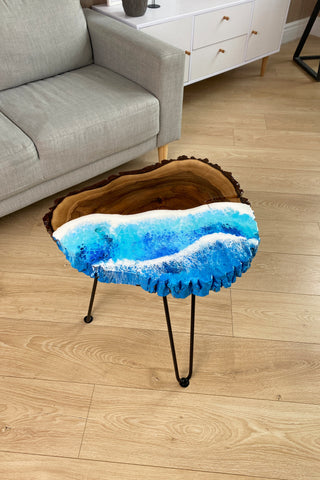 Live Edge Walnut Resin Coffee Table