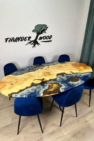Ocean Art  Oval Dining Table