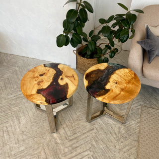 2er-Set Couchtisch aus Epoxidharz