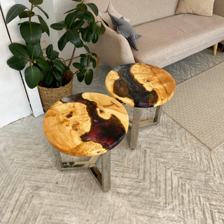 2er-Set Couchtisch aus Epoxidharz