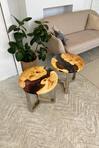 Set of 2 Epoxy Resin Coffee Table