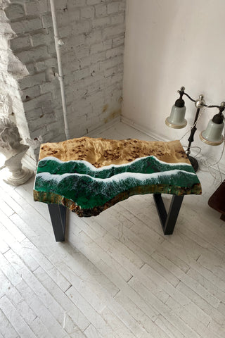 Couchtisch aus Kunstharz „Ocean Wave“