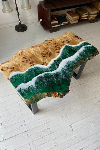 Couchtisch aus Kunstharz „Ocean Wave“