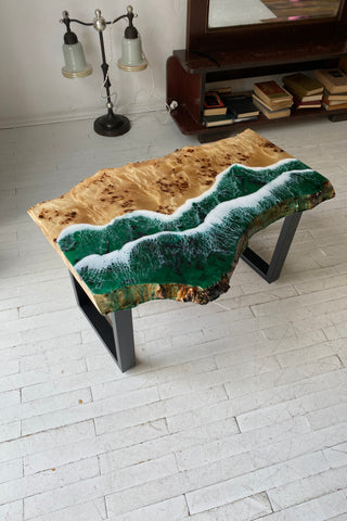 Couchtisch aus Kunstharz „Ocean Wave“