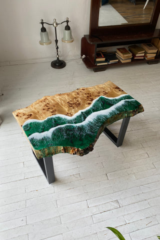 Couchtisch aus Kunstharz „Ocean Wave“