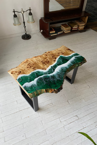 Couchtisch aus Kunstharz „Ocean Wave“
