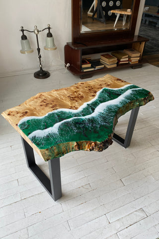 Couchtisch aus Kunstharz „Ocean Wave“