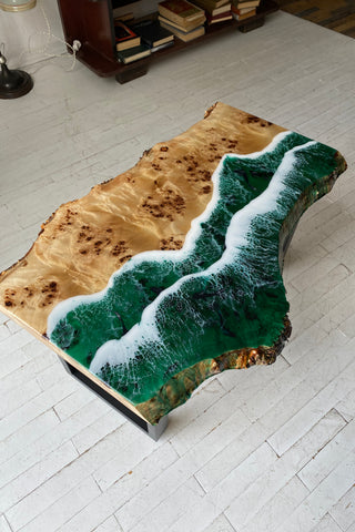 Couchtisch aus Kunstharz „Ocean Wave“