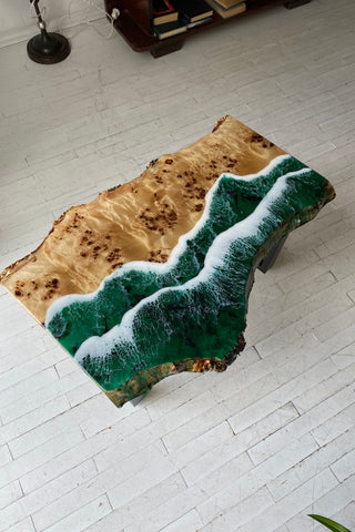 Couchtisch aus Kunstharz „Ocean Wave“