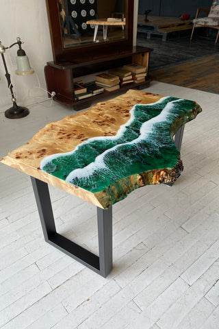 Couchtisch aus Kunstharz „Ocean Wave“