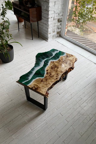 Couchtisch aus Kunstharz „Ocean Wave“