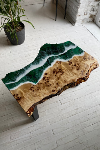 Couchtisch aus Kunstharz „Ocean Wave“