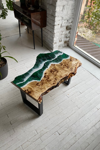 Couchtisch aus Kunstharz „Ocean Wave“