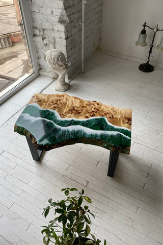 Couchtisch aus Kunstharz „Ocean Wave“