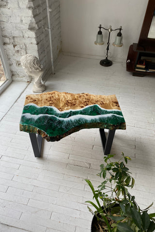Couchtisch aus Kunstharz „Ocean Wave“