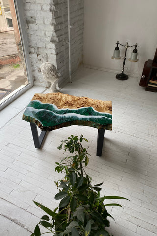 Couchtisch aus Kunstharz „Ocean Wave“