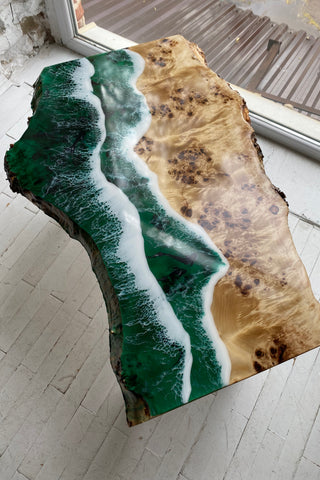 Couchtisch aus Kunstharz „Ocean Wave“