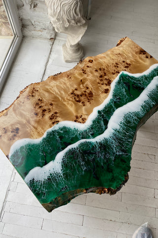 Couchtisch aus Kunstharz „Ocean Wave“