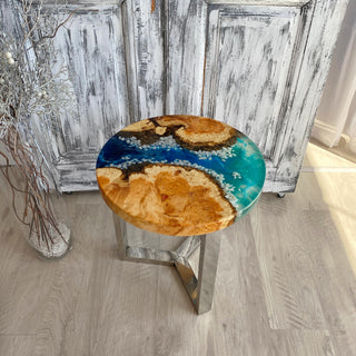 Runder Couchtisch mit Epoxidharz