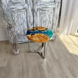 Runder Couchtisch mit Epoxidharz
